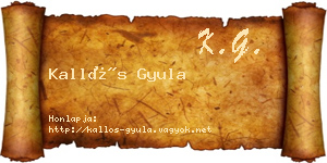 Kallós Gyula névjegykártya